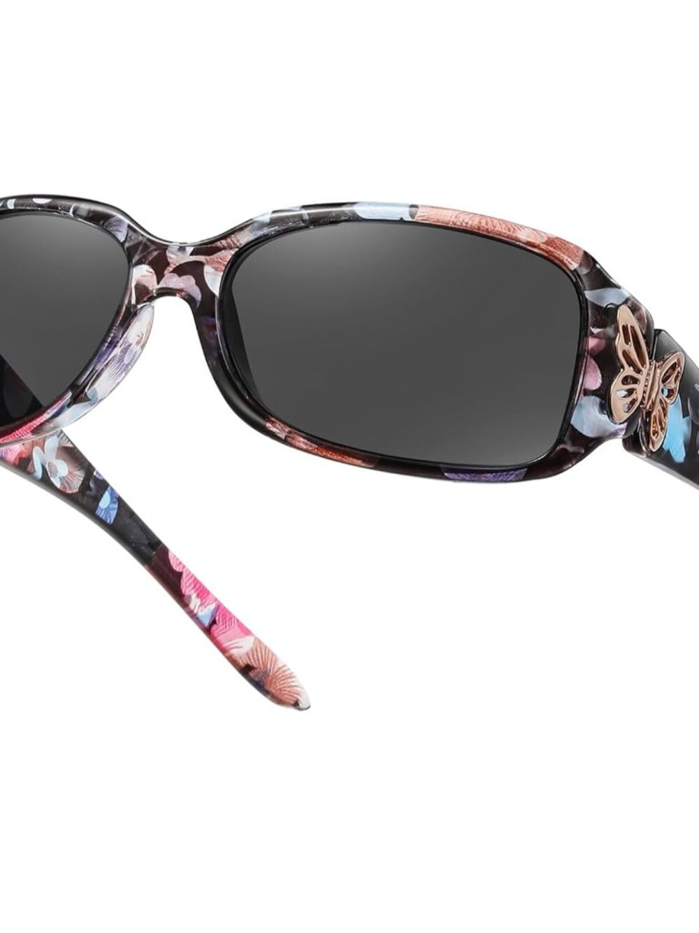 Elegant Women's Butterfly Polarized Sunglasses with UV400 Protection - Grey Lens